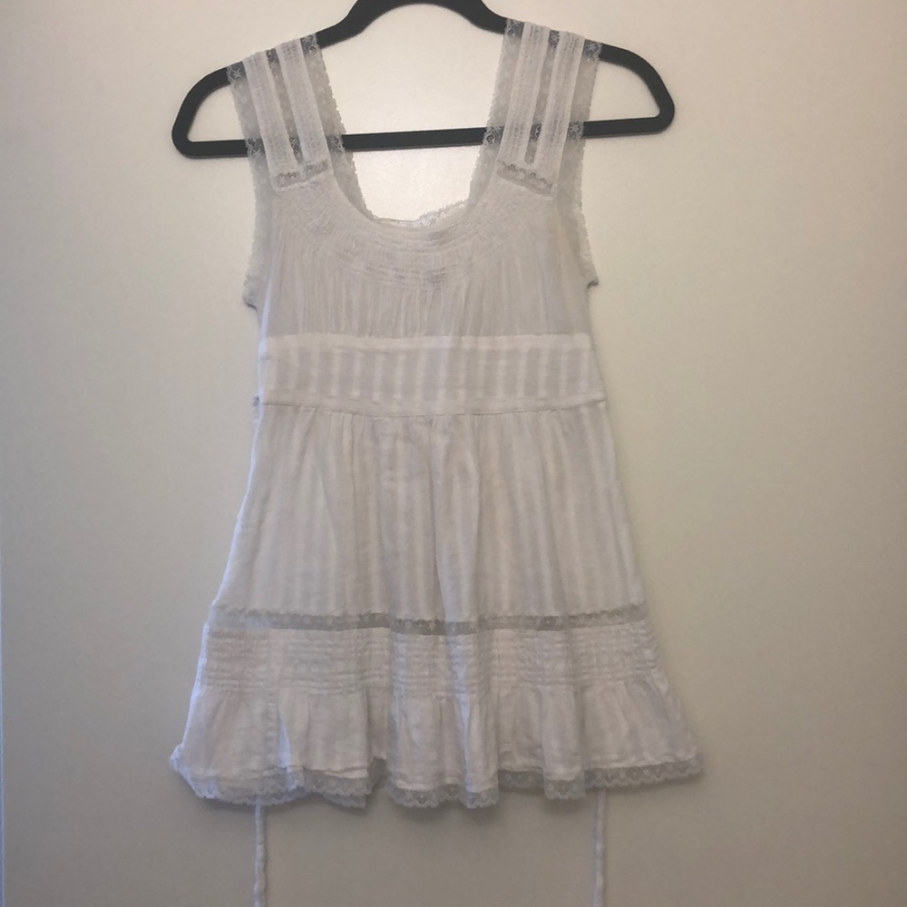 Free People white tank with lace
